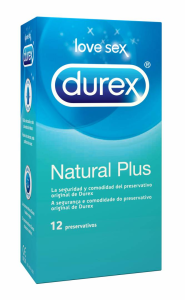 DUREX NATURAL PLUS PRESERVATIVO X 12