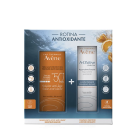 Avène Rotina Antioxidante Solar Creme anti-idade pele sensível SPF50+ 50 ml + A-Oxitive Dia Aqua-creme luminosidade primeiras rugas 30 ml