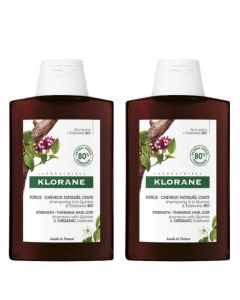 Klorane Quinina e Edelvaisse Bio Duo Champô antiqueda cabelo desvitalizado 2 x 400 ml com Desconto de 50% na 2ª Embalagem