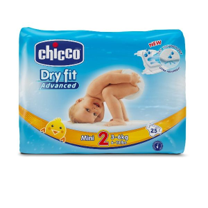 Chicco. Fraldas Dry Fit T2 (3-6Kg)