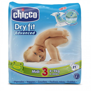 Chicco. Fraldas Dry Fit T3 (4-9kg)