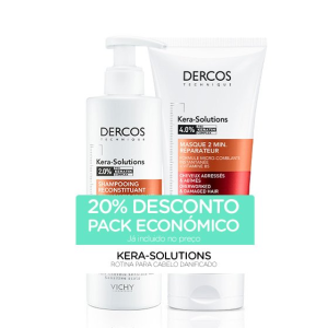 Vichy Dercos Technique Kera-Solutions Champô reconstituinte 250 ml + Máscara 2min reconstituinte 200 ml com Desconto de 20%